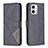 Coque Portefeuille Livre Cuir Etui Clapet B08F pour Motorola Moto G73 5G Noir