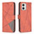 Coque Portefeuille Livre Cuir Etui Clapet B08F pour Motorola Moto G73 5G Orange