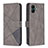 Coque Portefeuille Livre Cuir Etui Clapet B08F pour Samsung Galaxy M04 Gris