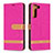 Coque Portefeuille Livre Cuir Etui Clapet B11F pour Samsung Galaxy S21 FE 5G Rose Rouge