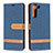 Coque Portefeuille Livre Cuir Etui Clapet B11F pour Samsung Galaxy S21 Plus 5G Bleu Royal
