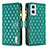 Coque Portefeuille Livre Cuir Etui Clapet B12F pour Oppo Reno8 Lite 5G Vert