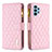 Coque Portefeuille Livre Cuir Etui Clapet B12F pour Samsung Galaxy A32 5G Or Rose