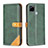 Coque Portefeuille Livre Cuir Etui Clapet B14F pour Realme C12 Vert