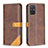 Coque Portefeuille Livre Cuir Etui Clapet B14F pour Samsung Galaxy A71 5G Marron