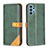Coque Portefeuille Livre Cuir Etui Clapet B14F pour Samsung Galaxy M32 5G Vert