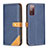 Coque Portefeuille Livre Cuir Etui Clapet B14F pour Samsung Galaxy S20 FE 4G Bleu