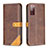 Coque Portefeuille Livre Cuir Etui Clapet B14F pour Samsung Galaxy S20 FE 5G Marron