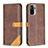 Coque Portefeuille Livre Cuir Etui Clapet B14F pour Xiaomi Redmi Note 10S 4G Marron