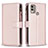 Coque Portefeuille Livre Cuir Etui Clapet B16F pour Nokia C22 Or Rose