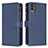 Coque Portefeuille Livre Cuir Etui Clapet B16F pour Nokia C32 Bleu