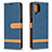 Coque Portefeuille Livre Cuir Etui Clapet B16F pour Samsung Galaxy A12 Nacho Bleu Royal