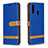 Coque Portefeuille Livre Cuir Etui Clapet B16F pour Samsung Galaxy A20s Bleu