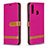 Coque Portefeuille Livre Cuir Etui Clapet B16F pour Samsung Galaxy A20s Rose Rouge