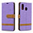 Coque Portefeuille Livre Cuir Etui Clapet B16F pour Samsung Galaxy A40 Violet Clair