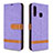 Coque Portefeuille Livre Cuir Etui Clapet B16F pour Samsung Galaxy A70E Violet Clair