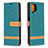 Coque Portefeuille Livre Cuir Etui Clapet B16F pour Samsung Galaxy F12 Vert