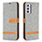 Coque Portefeuille Livre Cuir Etui Clapet B16F pour Samsung Galaxy F54 5G Gris