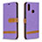 Coque Portefeuille Livre Cuir Etui Clapet B16F pour Samsung Galaxy M01s Violet Clair