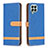 Coque Portefeuille Livre Cuir Etui Clapet B16F pour Samsung Galaxy M33 5G Bleu