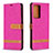 Coque Portefeuille Livre Cuir Etui Clapet B16F pour Samsung Galaxy Note 20 Ultra 5G Rose Rouge