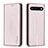 Coque Portefeuille Livre Cuir Etui Clapet B17F pour Google Pixel 7 5G Or Rose