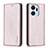 Coque Portefeuille Livre Cuir Etui Clapet B17F pour Huawei Honor X7a Or Rose