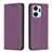 Coque Portefeuille Livre Cuir Etui Clapet B17F pour Huawei Honor X7a Violet