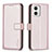 Coque Portefeuille Livre Cuir Etui Clapet B17F pour Motorola Moto G73 5G Or Rose