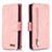 Coque Portefeuille Livre Cuir Etui Clapet B18F pour Samsung Galaxy A70 Or Rose