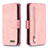 Coque Portefeuille Livre Cuir Etui Clapet B18F pour Samsung Galaxy M40S Or Rose