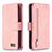 Coque Portefeuille Livre Cuir Etui Clapet B18F pour Samsung Galaxy M60s Or Rose