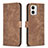 Coque Portefeuille Livre Cuir Etui Clapet B21F pour Motorola Moto G73 5G Marron