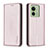 Coque Portefeuille Livre Cuir Etui Clapet B22F pour Motorola Moto Edge (2023) 5G Or Rose