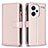 Coque Portefeuille Livre Cuir Etui Clapet B22F pour Xiaomi Redmi Note 13 Pro+ Plus 5G Or Rose