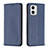 Coque Portefeuille Livre Cuir Etui Clapet B23F pour Motorola Moto G73 5G Bleu