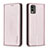 Coque Portefeuille Livre Cuir Etui Clapet B23F pour Nokia C210 Or Rose