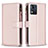 Coque Portefeuille Livre Cuir Etui Clapet B25F pour Motorola Moto E13 Or Rose