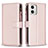 Coque Portefeuille Livre Cuir Etui Clapet B25F pour Motorola Moto G73 5G Or Rose