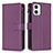 Coque Portefeuille Livre Cuir Etui Clapet B25F pour Motorola Moto G73 5G Violet