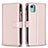 Coque Portefeuille Livre Cuir Etui Clapet B25F pour Nokia C12 Or Rose