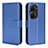 Coque Portefeuille Livre Cuir Etui Clapet BY1 pour Asus Zenfone 9 Bleu
