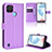 Coque Portefeuille Livre Cuir Etui Clapet BY1 pour Realme C25Y Violet