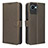 Coque Portefeuille Livre Cuir Etui Clapet BY1 pour Realme C30s Marron