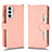 Coque Portefeuille Livre Cuir Etui Clapet BY2 pour Samsung Galaxy F23 5G Or Rose