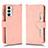 Coque Portefeuille Livre Cuir Etui Clapet BY2 pour Samsung Galaxy M23 5G Or Rose