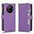 Coque Portefeuille Livre Cuir Etui Clapet BY2 pour Sharp Aquos R8 Pro Violet