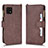 Coque Portefeuille Livre Cuir Etui Clapet BY2 pour Sharp Aquos Sense6 Marron