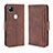 Coque Portefeuille Livre Cuir Etui Clapet BY3 pour Google Pixel 4a Marron