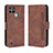 Coque Portefeuille Livre Cuir Etui Clapet BY3 pour Realme C25Y India Marron